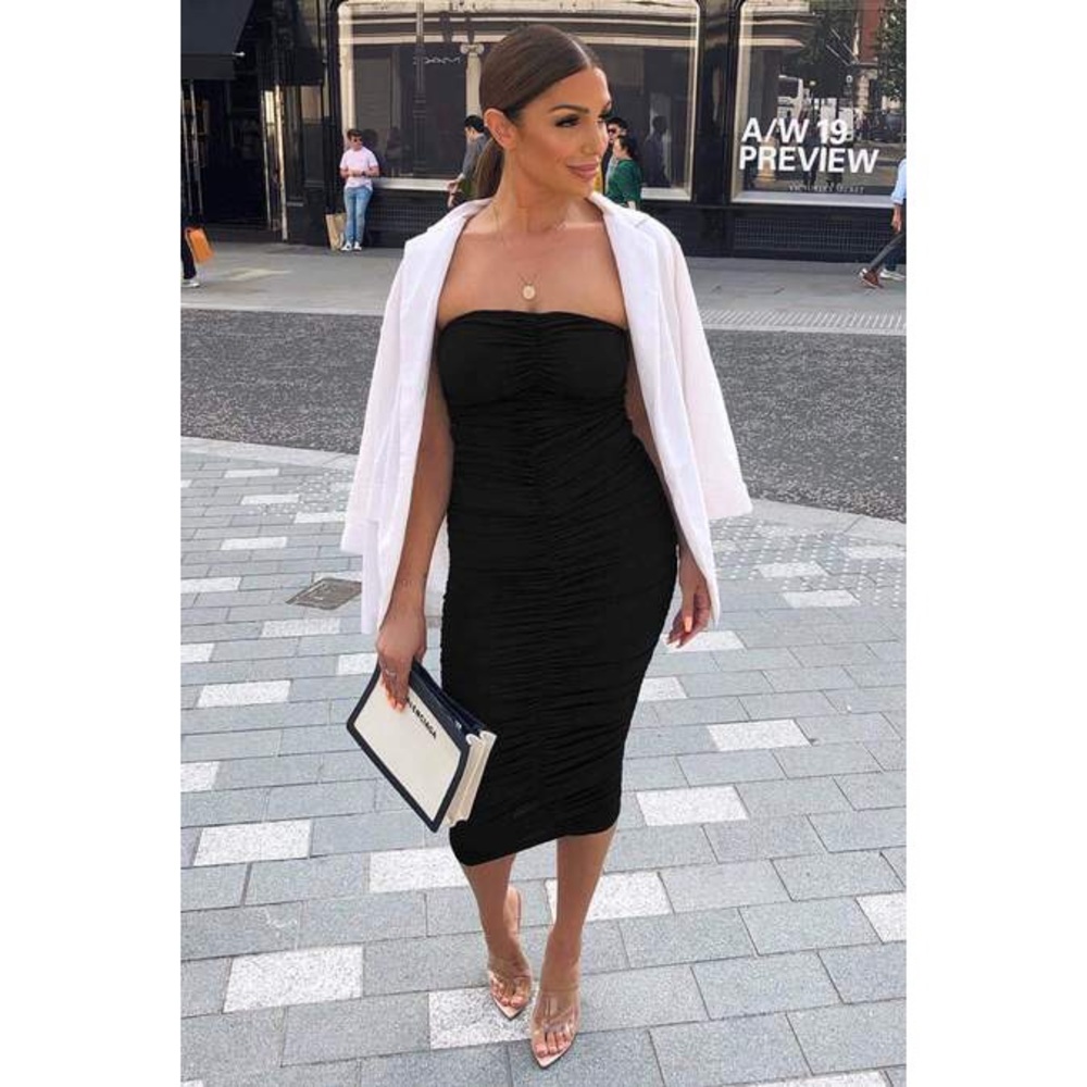 NASTY GAL Collection BlackRuched SlinkyBlack Dress